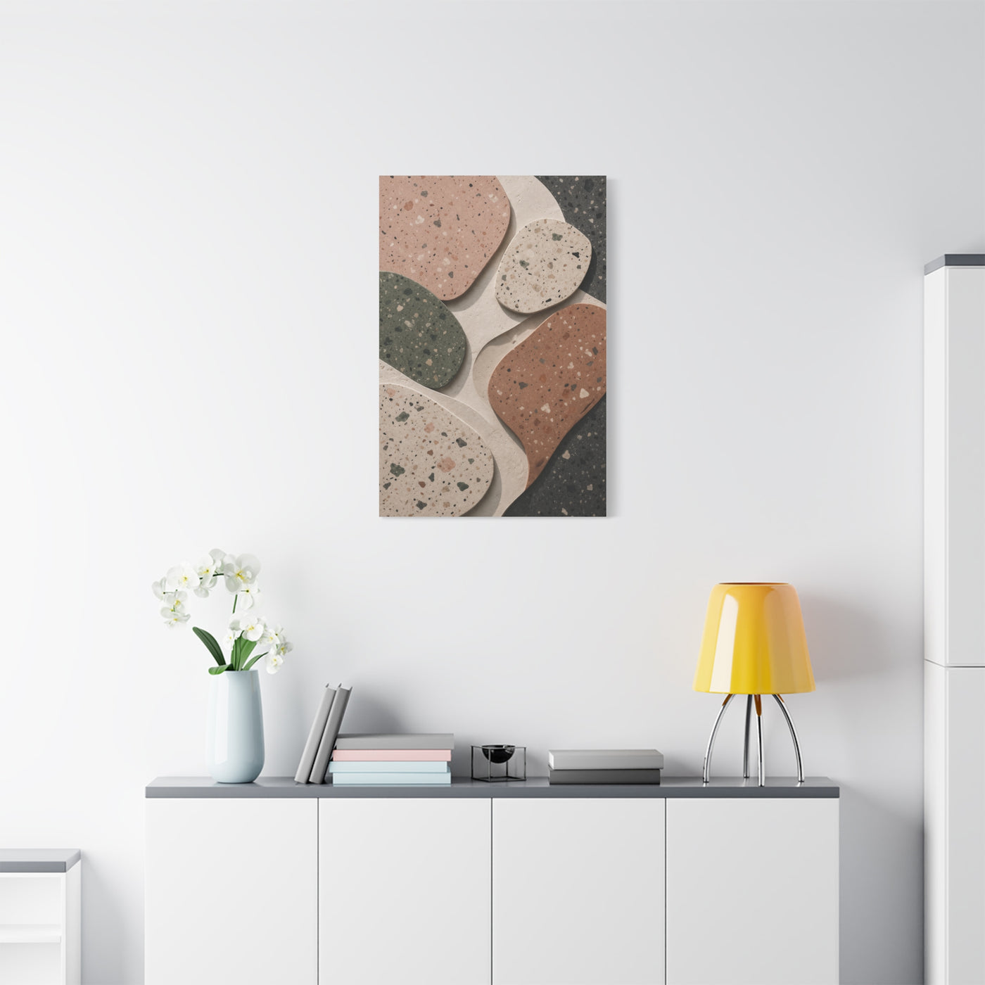 Terrazzo Pebble Abstract Composition Wall Art & Canvas Print