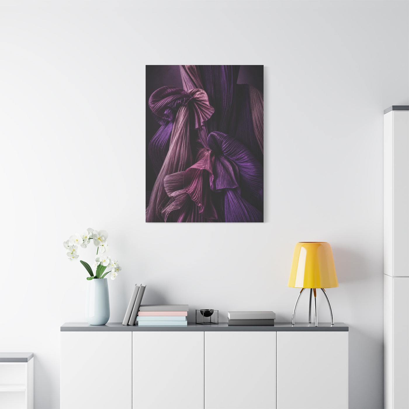 Pleated Silk Sculptural Textile Wall Art & Canvas Print