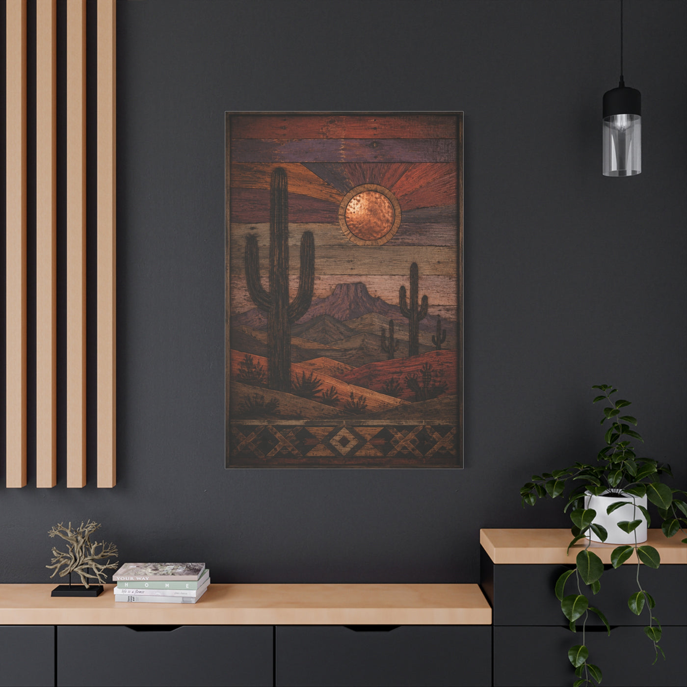 Southwestern Reclaimed Wood Desert Wall Art & Canvas Print