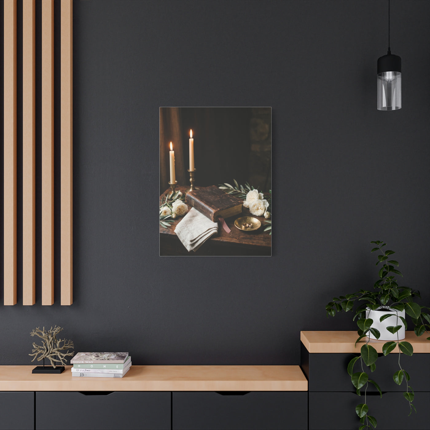 Faith & Union Candlelit Still Life Wall Art & Canvas Print