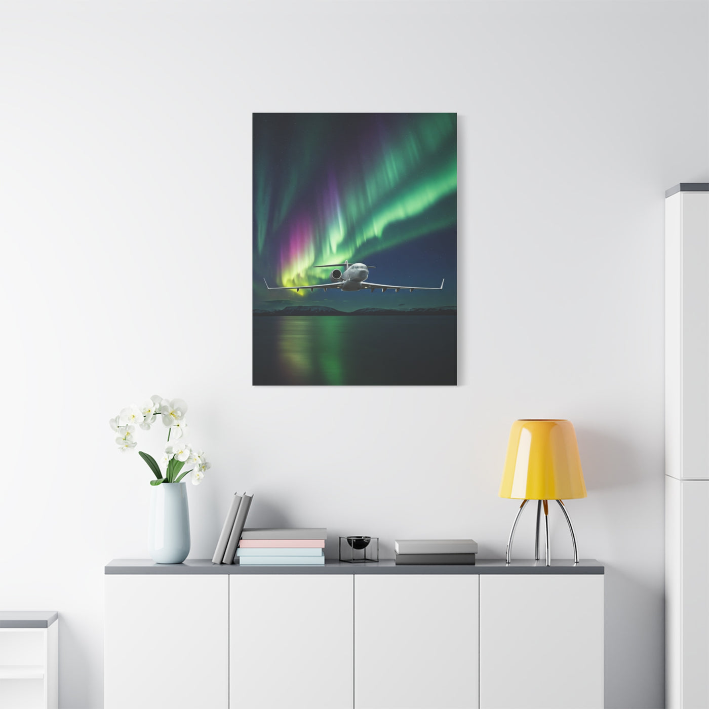 Northern Lights Jet Flight Wall Art & Canvas Prints