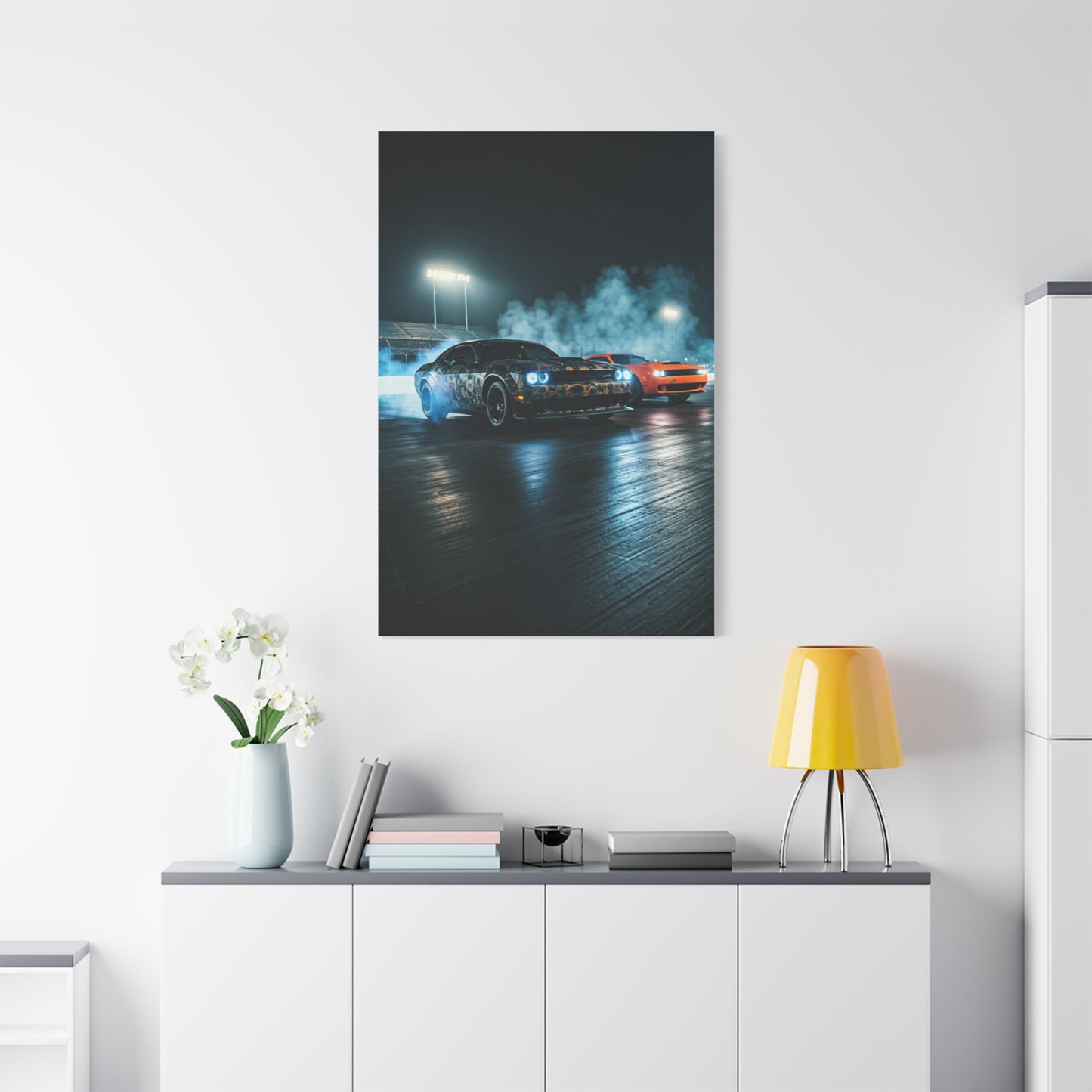Demon 170 Smoke Assault – Twin Challenger Drag Duel Wall Art & Canvas Prints