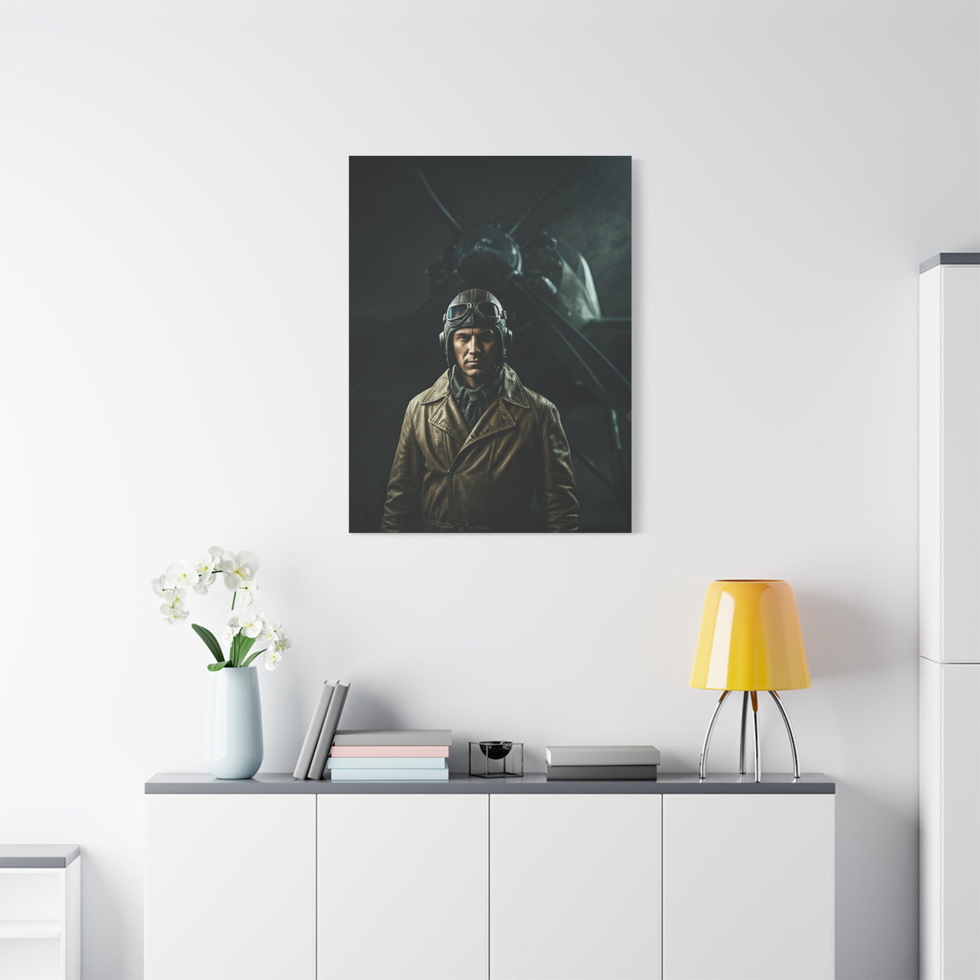 Wartime Pilot Portrait Wall Art & Canvas Prints