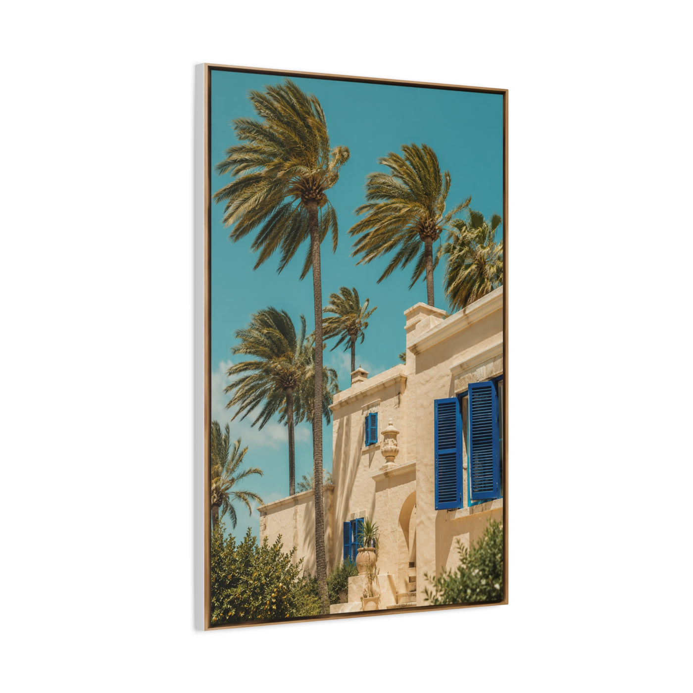 Mediterranean Palm Villa Breeze Tropical Wall Art & Canvas Print