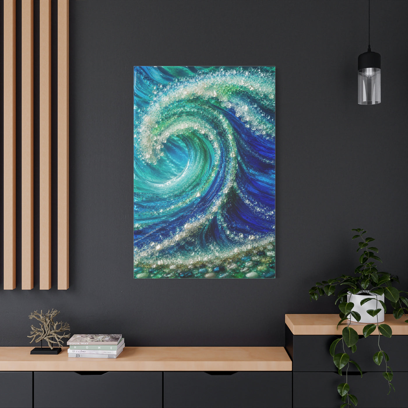 Crystal Ocean Curl Glass Texture Wall Art & Canvas Print