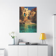 Mediterranean Coastal Village Wall Art & Canvas Print