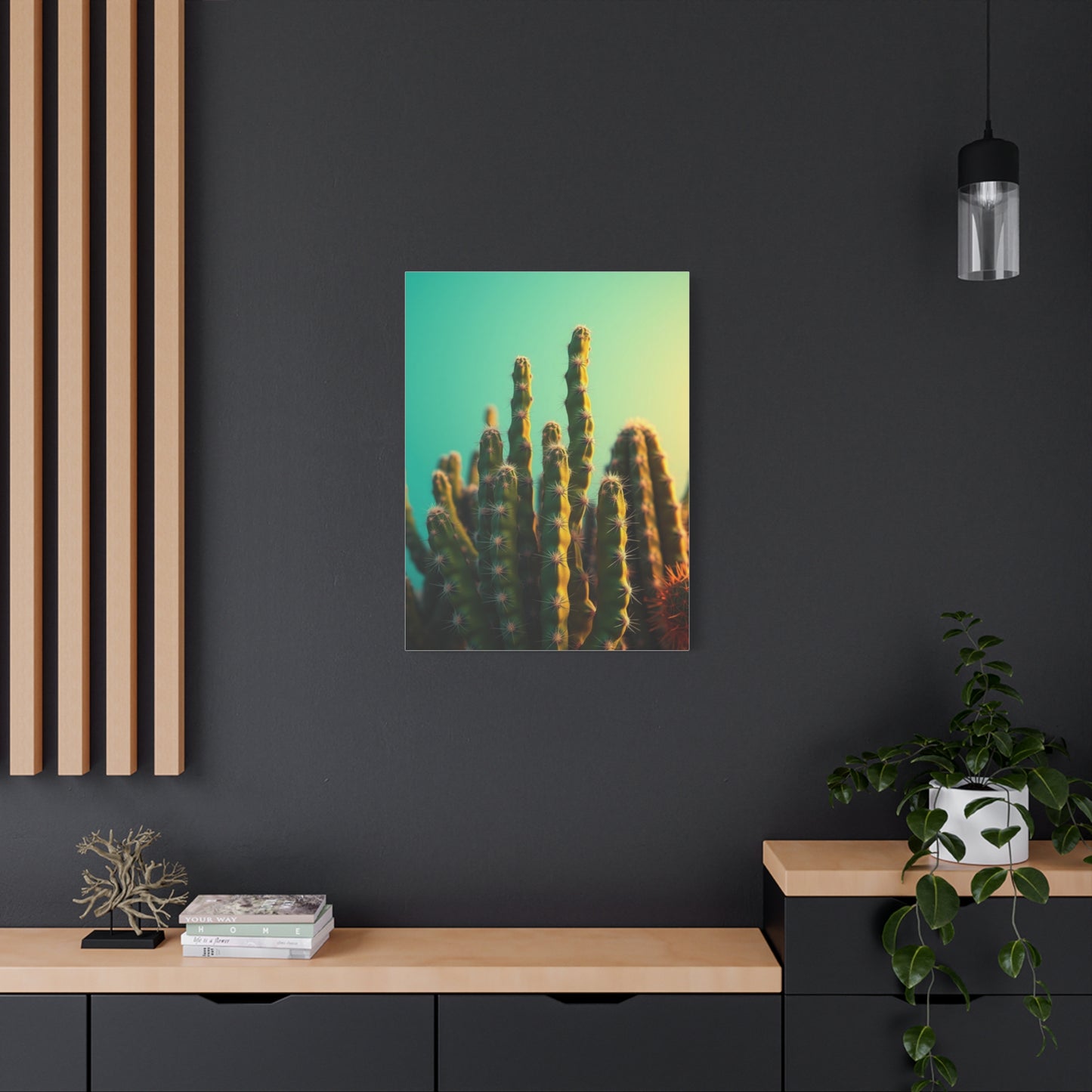 Gilded Cactus Tableau Wall Art & Canvas Print