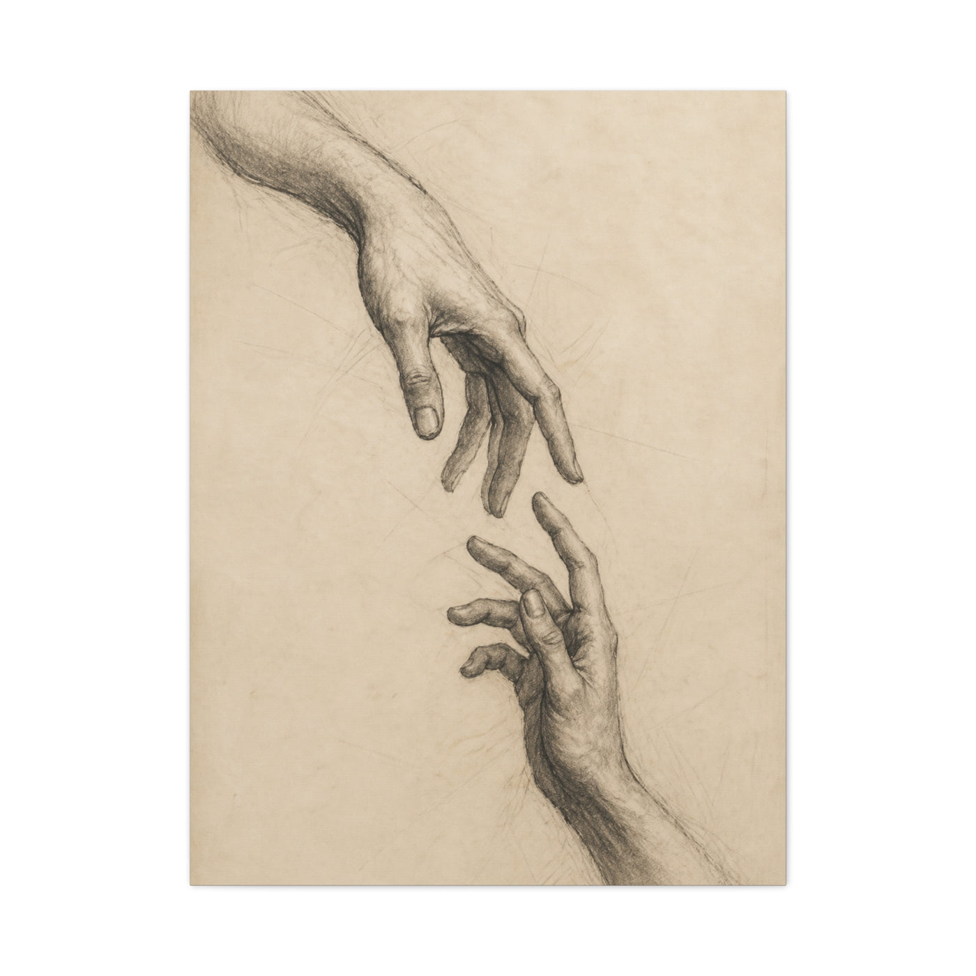 Expressive Hands Charcoal Study Wall Art & Canvas Print