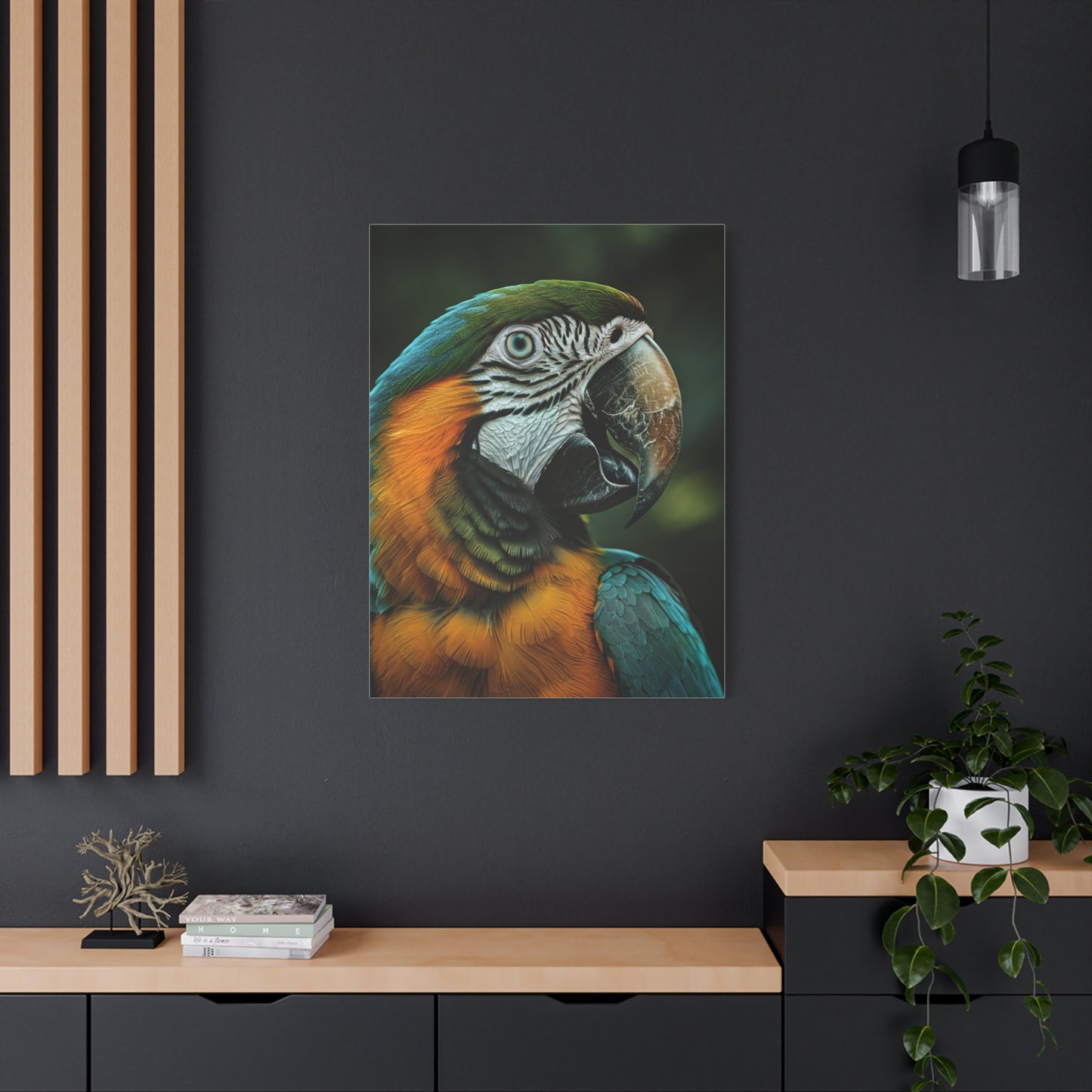 Blue and Gold Macaw Portrait Wall Art & Canvas Prints