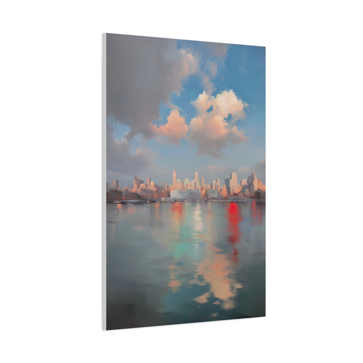 New York Skyline Pastel Dawn Serenity Wall Art & Canvas Print