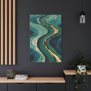 Aerial Marsh Green River Abstract Wall Art & Canvas Print