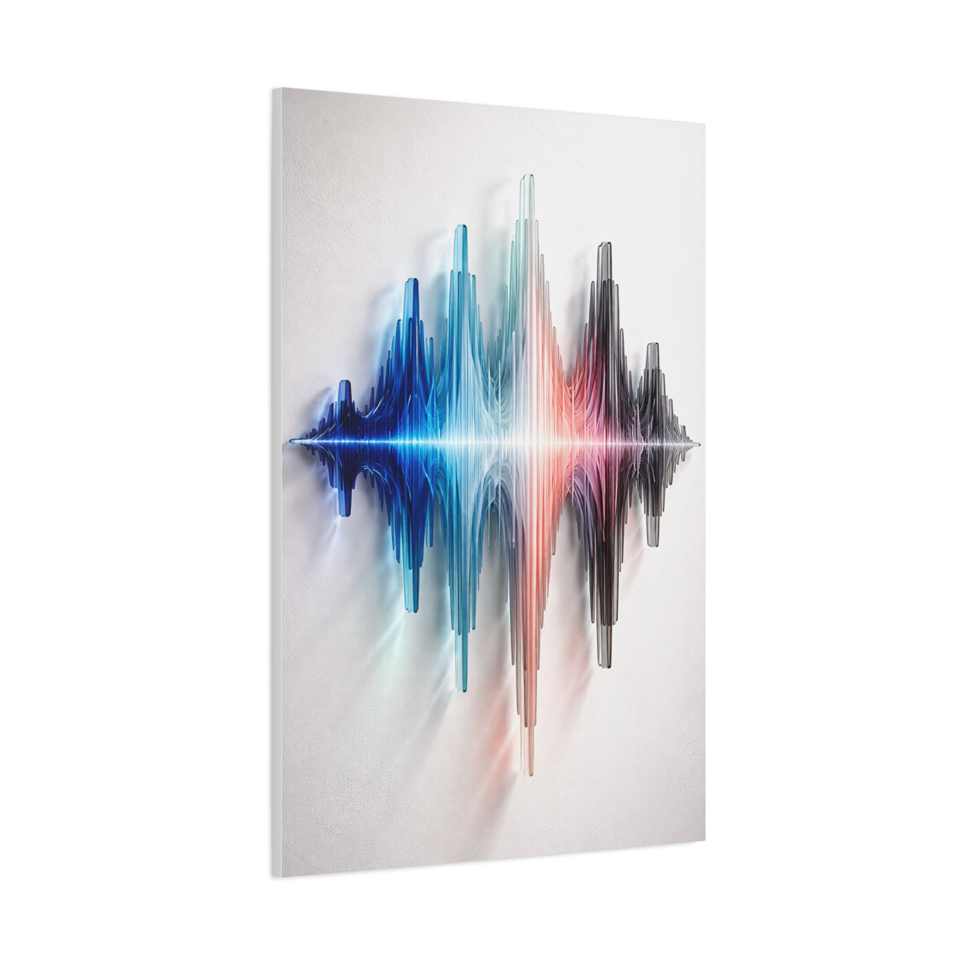 Luminous Soundwave Glass Sculpture Wall Art & Canvas Print