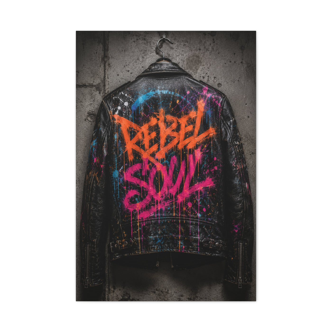 Rebel Soul Leather Graffiti Street Wall Art & Canvas Print