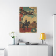 Mid-Century Western Aviation Collage Wall Art & Canvas Print