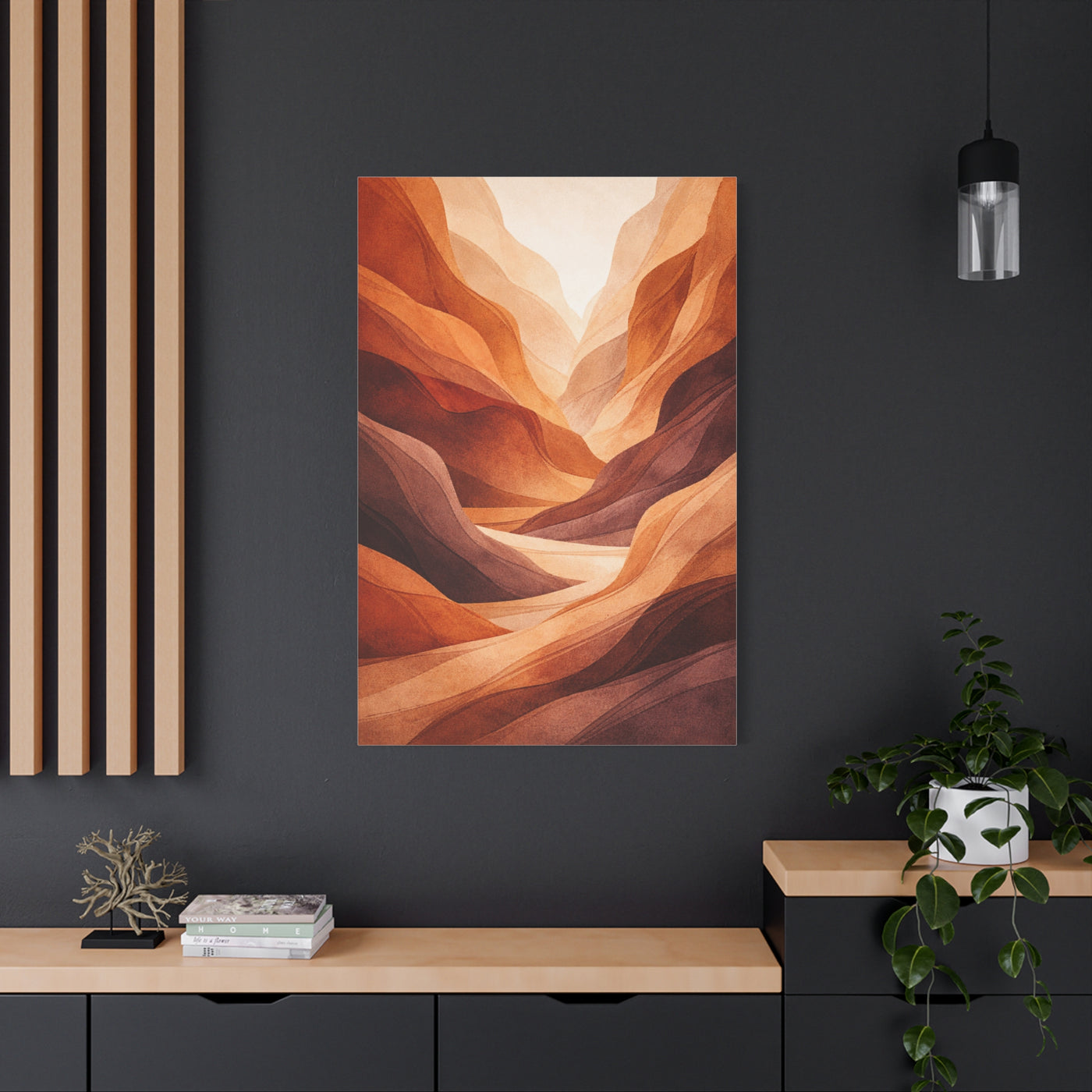 Terracotta Canyon Abstract Landscape Wall Art & Canvas Print