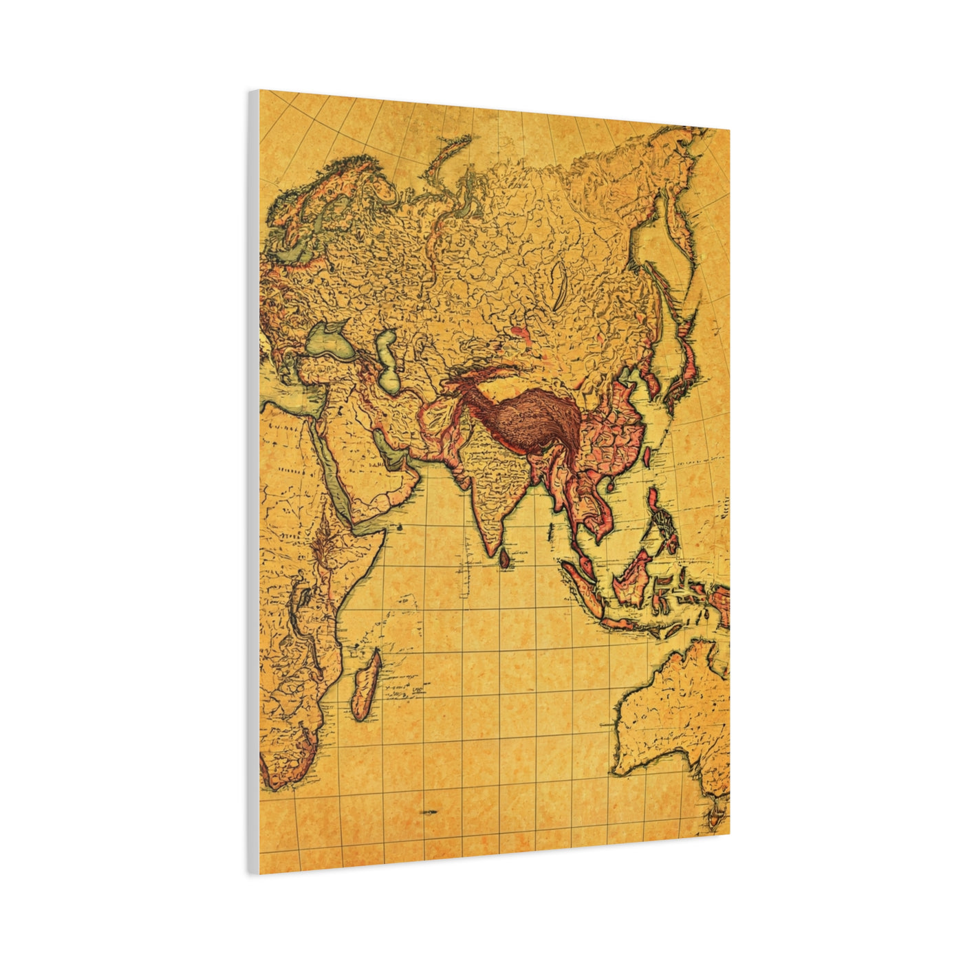 Vintage River Route Cartography Wall Art & Canvas Prints