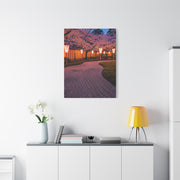 Japanese Lantern Garden With Cherry Blossoms Wall Art & Canvas Prints
