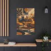 Playful Retro Cats Lounge Scene Wall Art & Canvas Print