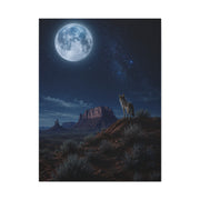 Moonlit Coyote Desert Wall Art & Canvas Print