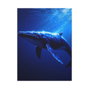 Majestic Blue Whale in Deep Ocean Light Wall Art & Canvas Prints