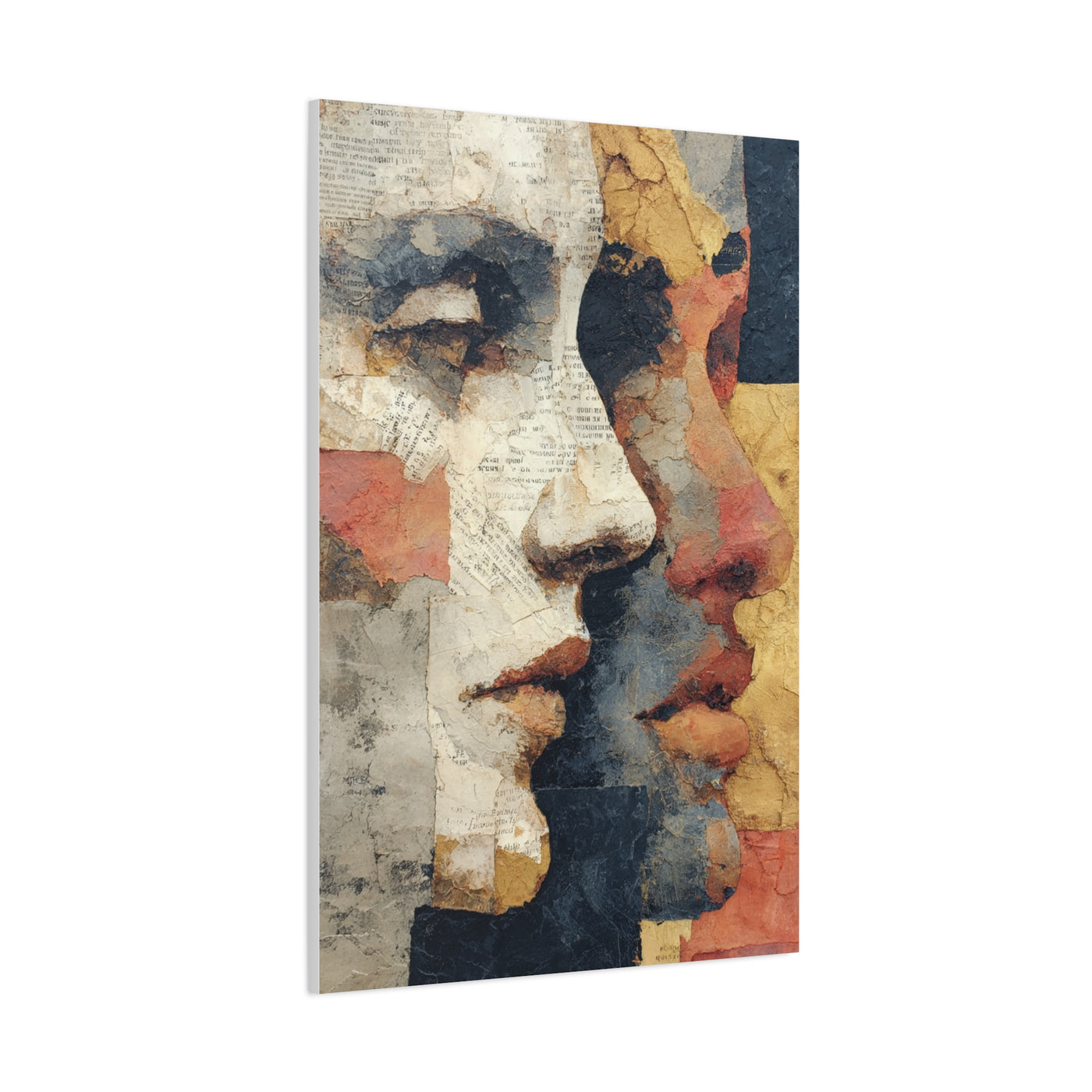 Dual Faces Collage Abstraction Wall Art & Canvas Print