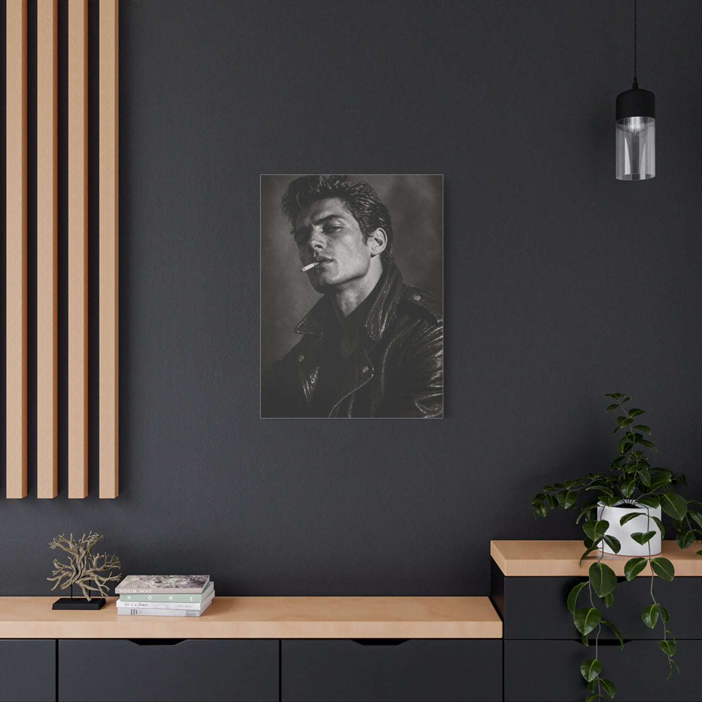 Rebel Leather Jacket Portrait Wall Art & Canvas Print