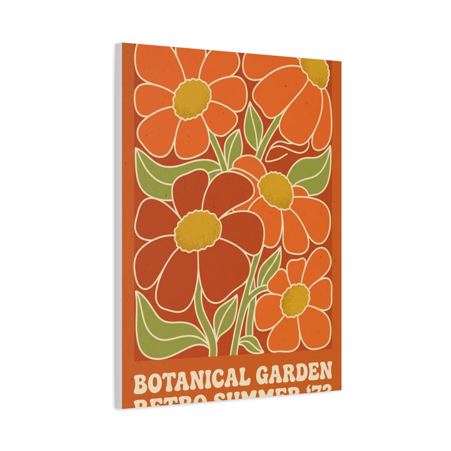 Retro Botanical Orange Flower Poster Wall Art & Canvas Print