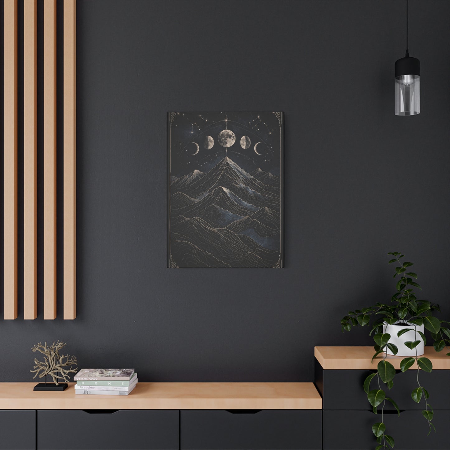 Mystical Moonlit Mountain Contours Wall Art & Canvas Print