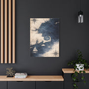 Vintage Nautical Map Ocean Composition Wall Art & Canvas Print