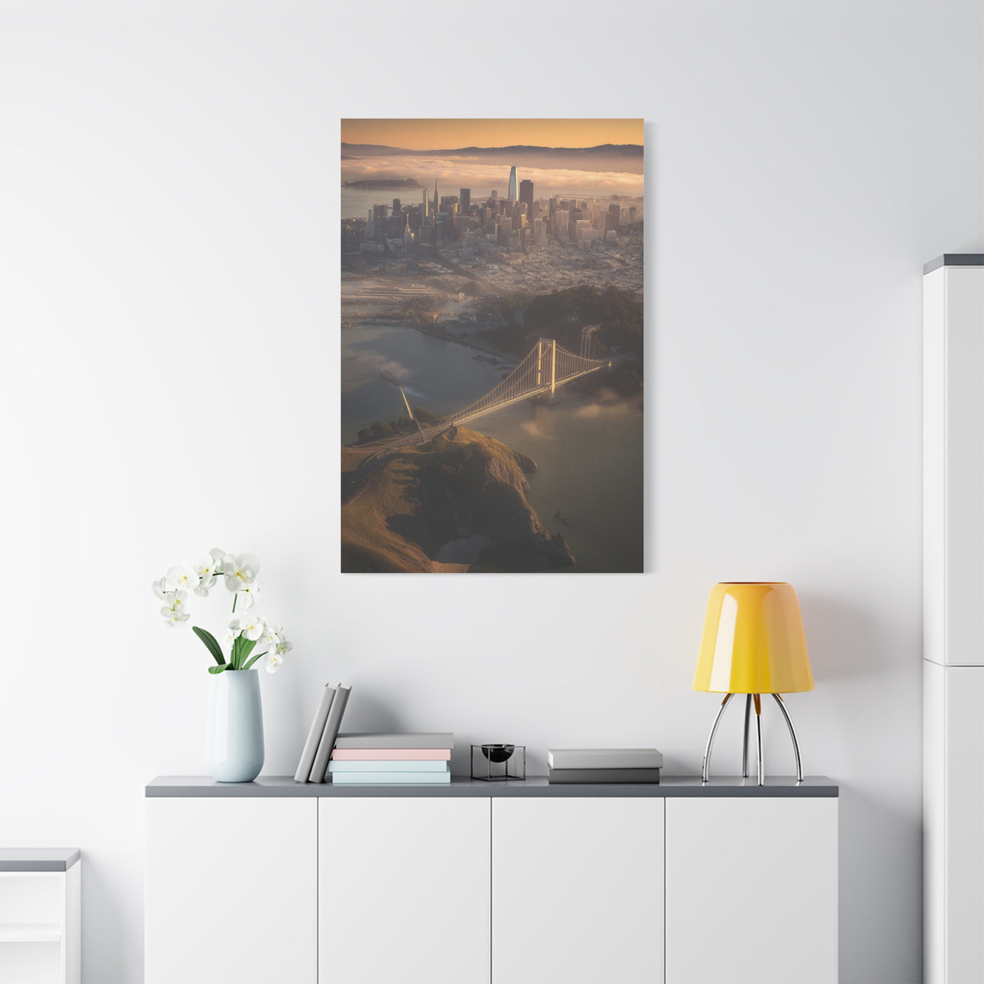 San Francisco Skyline Sunrise Fog Wall Art & Canvas Print