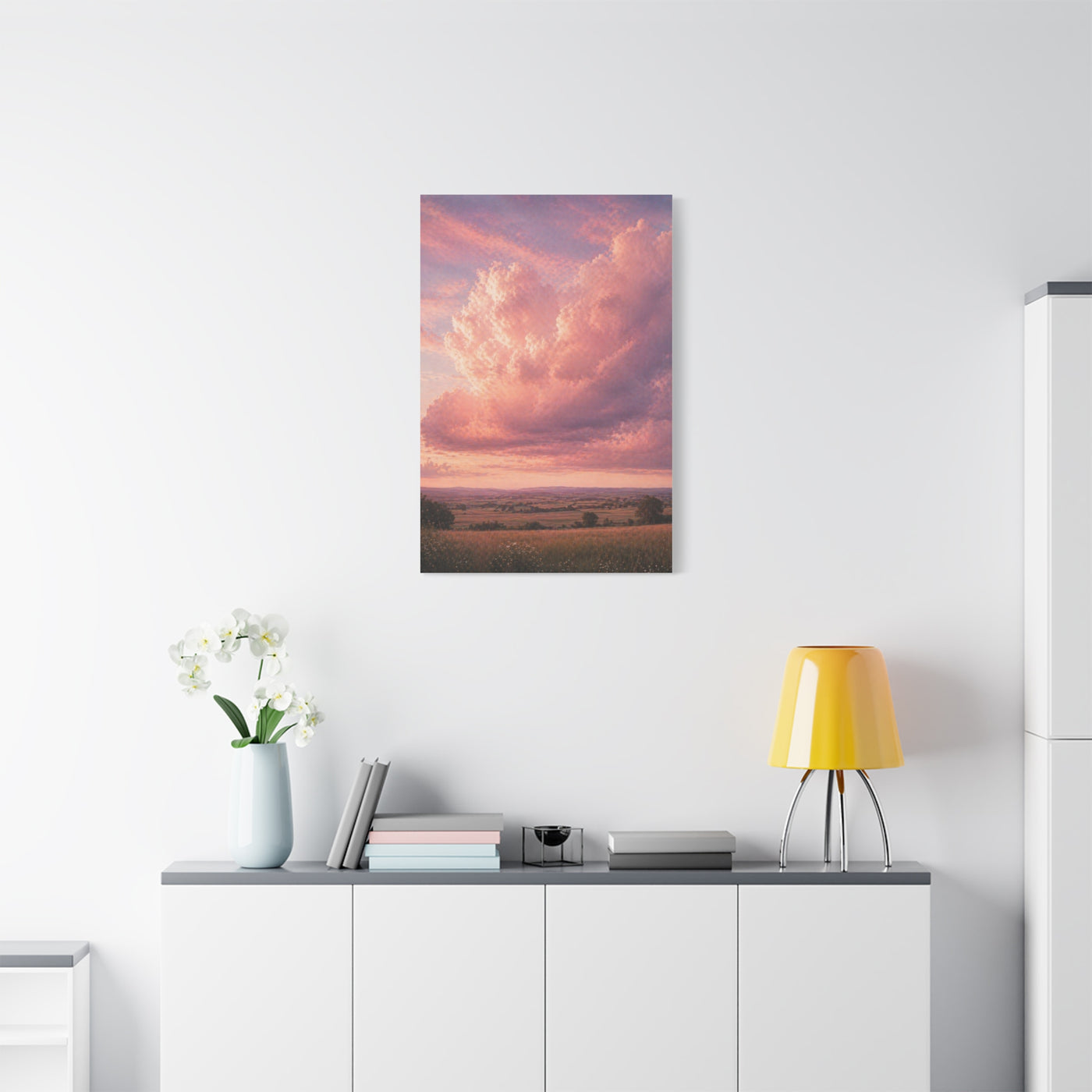 Pink Cloudscape Horizon Landscape Wall Art & Canvas Print