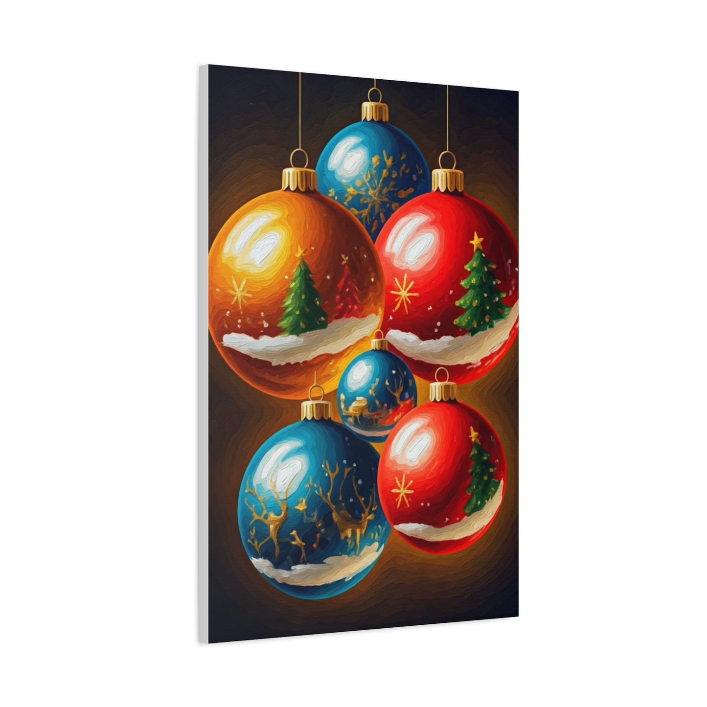Expressive Painted Christmas Ornament Collection Wall Art & Canvas Print