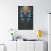 Midnight Blue Butterfly Symmetry Portrait Wall Art & Canvas Prints