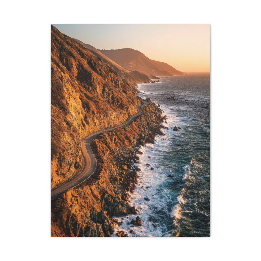 Winding Coastal Highway Above Ocean Cliffs Wall Art & Canvas Print