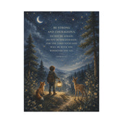 Joshua 1:9 Courage Night Path Scripture Wall Art & Canvas Print