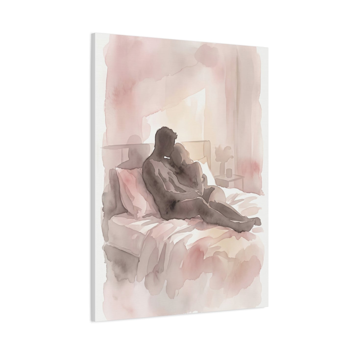 Abstract Bedroom Silhouette Romance Wall Art & Canvas Print