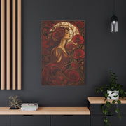 Red Art Nouveau Poppy Muse Wall Art & Canvas Print
