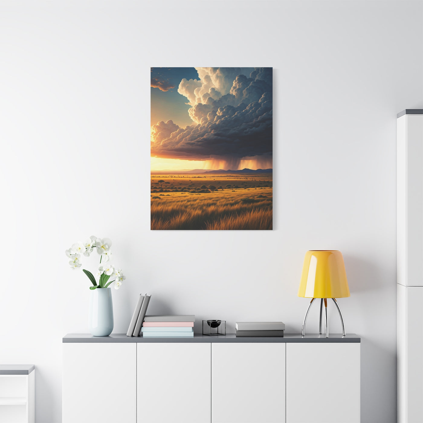 Storm Horizon Over Savannah Plains Wall Art & Canvas Prints