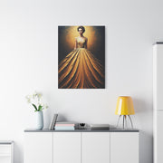 Golden Radiance Gown Portrait Wall Art & Canvas Print