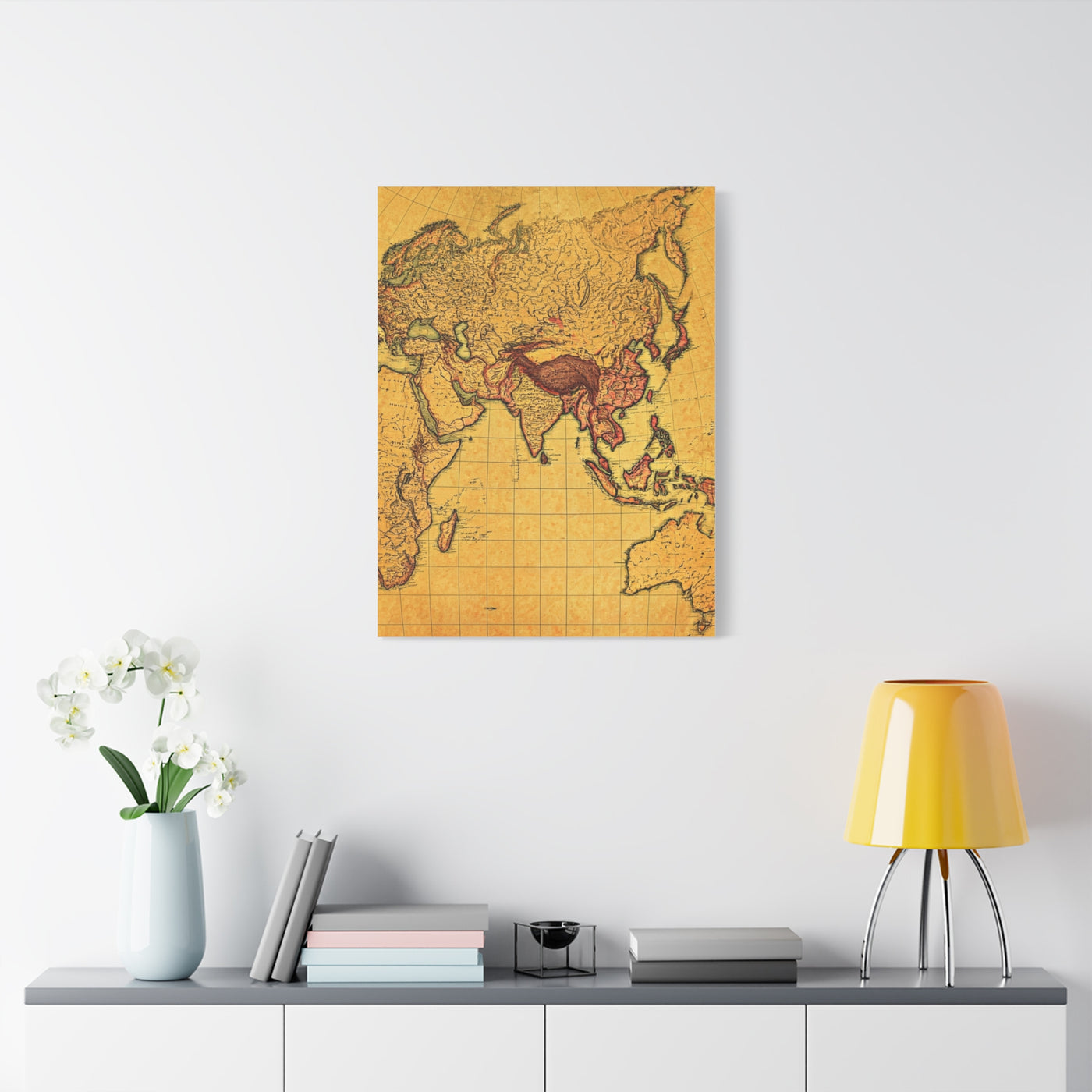 Vintage River Route Cartography Wall Art & Canvas Prints