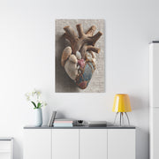 Driftwood Coastal Heart Sculpture Wall Art & Canvas Print