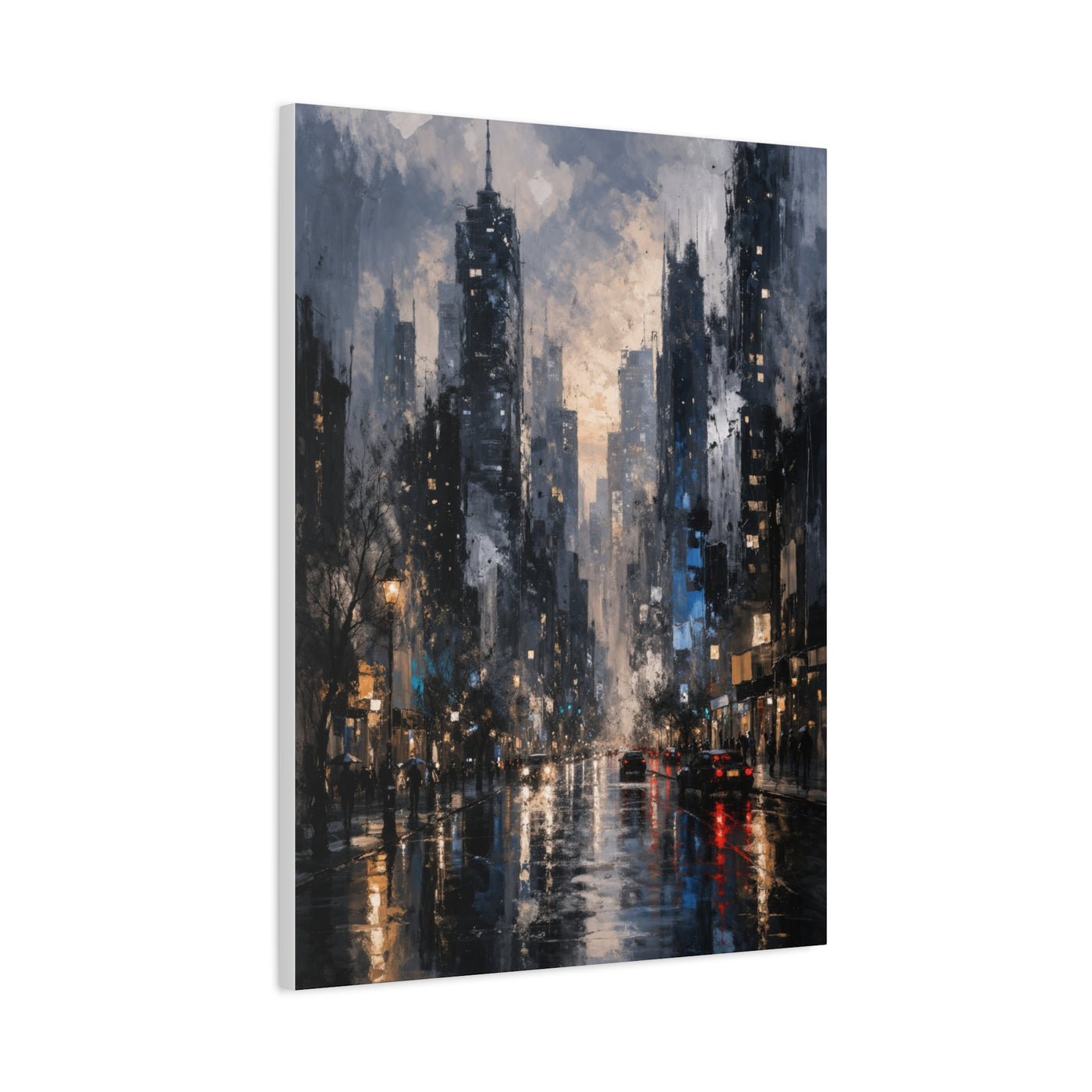 Rainy Cityscape Nights Wall Art & Canvas Print