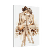 Romantic Dual Figure Floral Composition Wall Art & Canvas Print