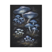 Luminous Indigo Fungi Botanical Study Wall Art & Canvas Print