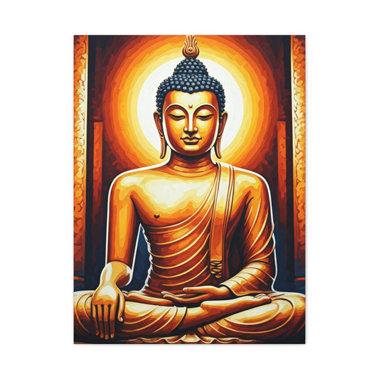 Golden Serenity Buddha Wall Art & Canvas Prints