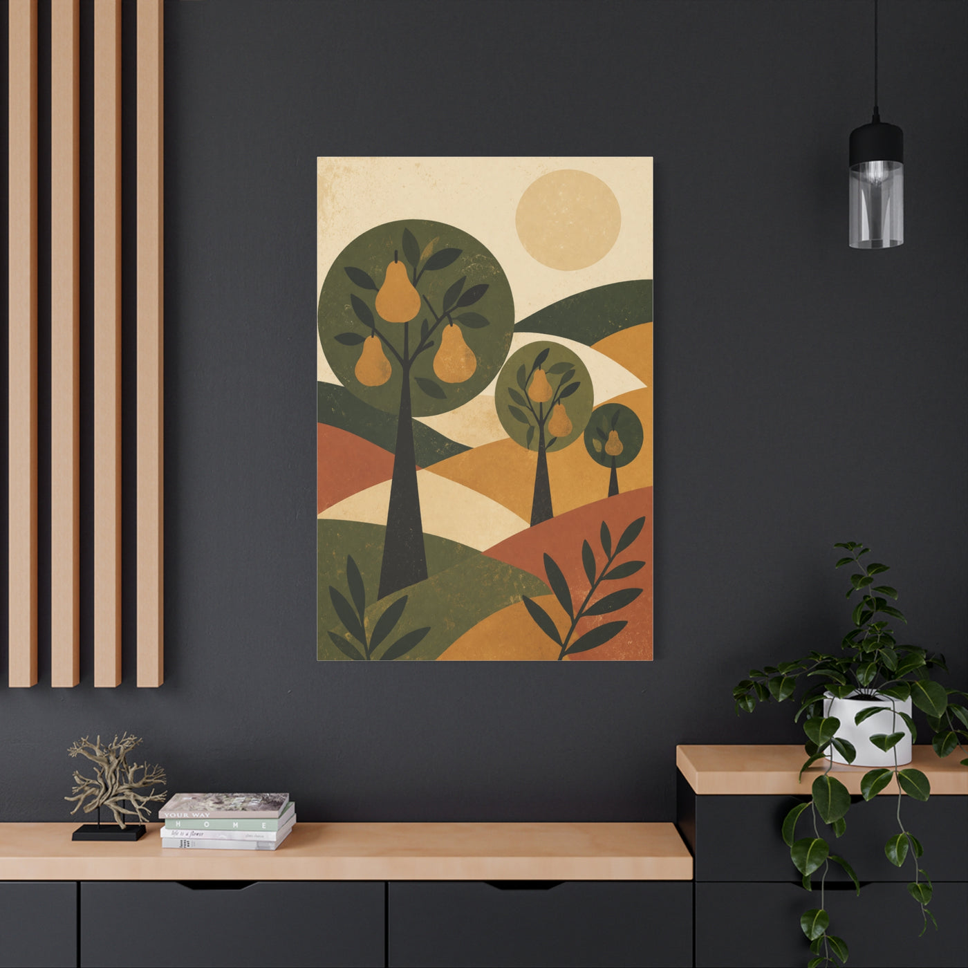 Stylized Orchard Landscape Wall Art & Canvas Print