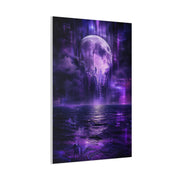Surreal Violet Moon Glitchscape Wall Art & Canvas Print