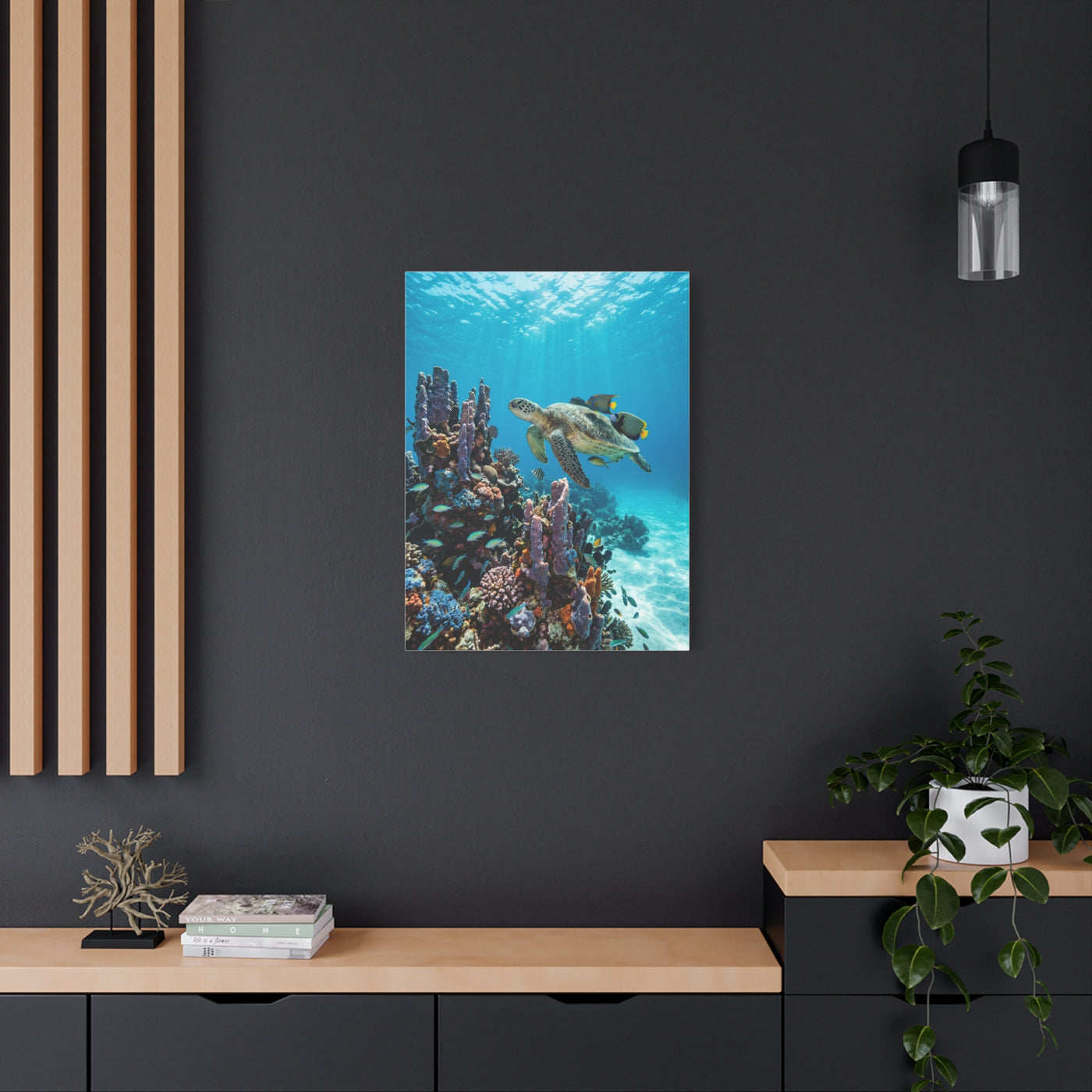 Tropical Ocean Turtle Reef Escape Tropical Wall Art & Canvas Print