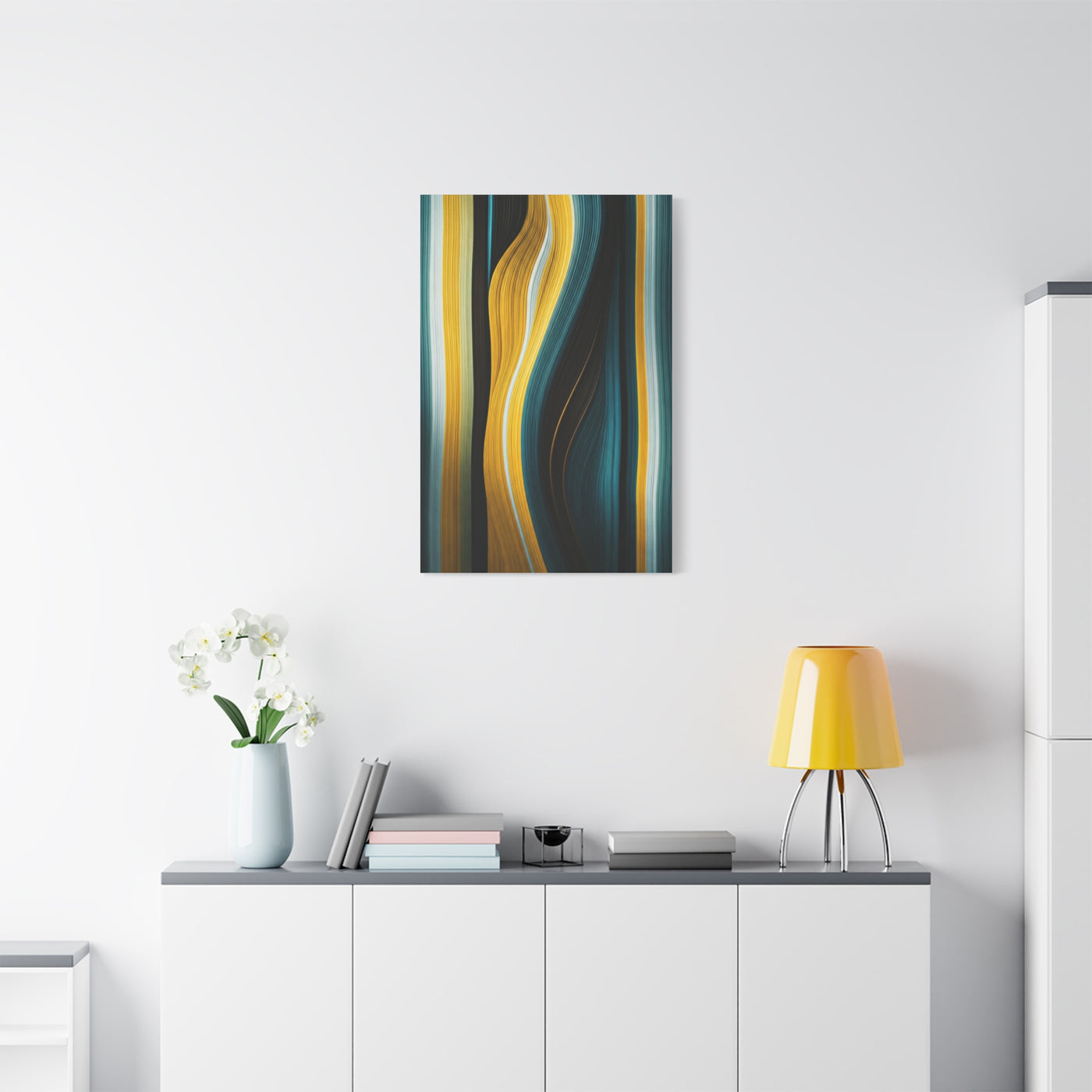 Vertical Gold Flow Abstract Wall Art & Canvas Prints