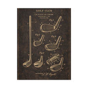 Antique Golf Club Patent Diagram Wall Art & Canvas Print